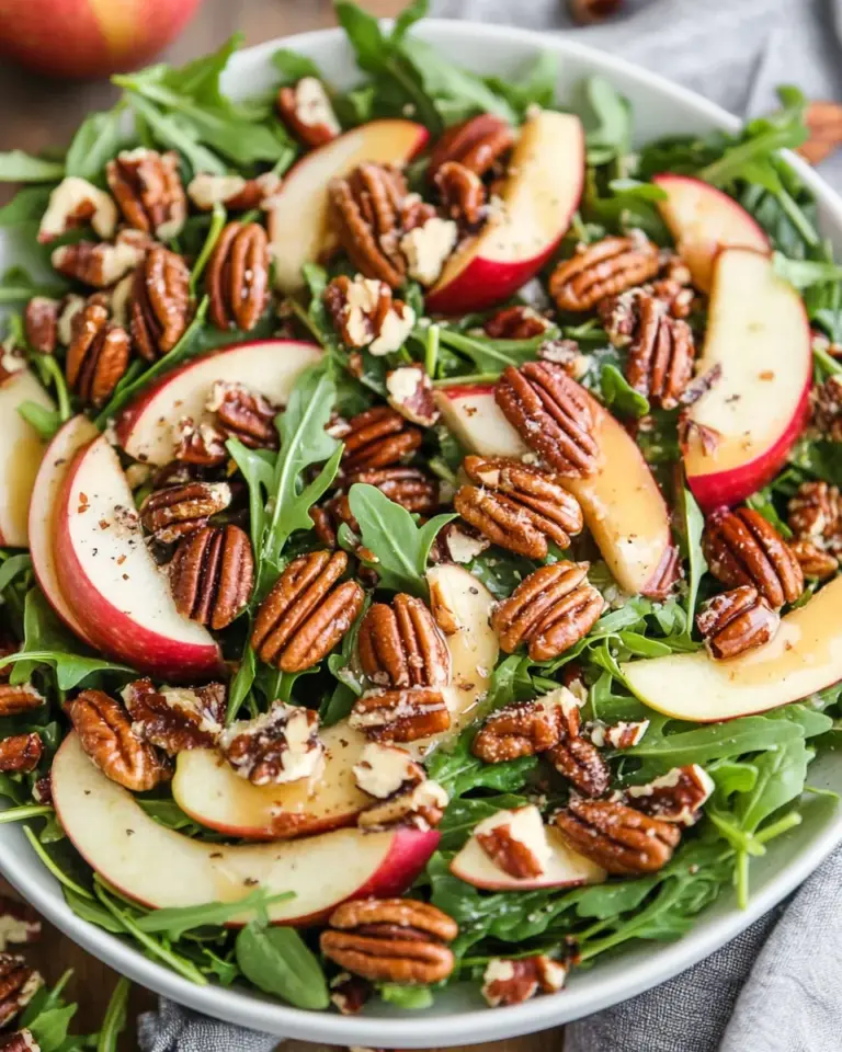 Apple Arugula Salad with Maple Pecans