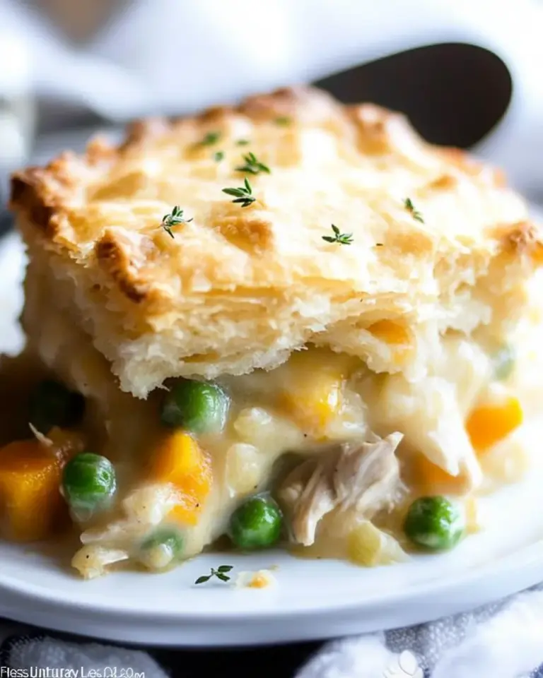 Cheddar Biscuit Topped Harvest Chicken Pot Pie