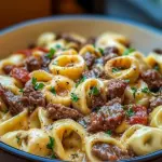 Cheesesteak Tortellini in Rich Provolone Sauce