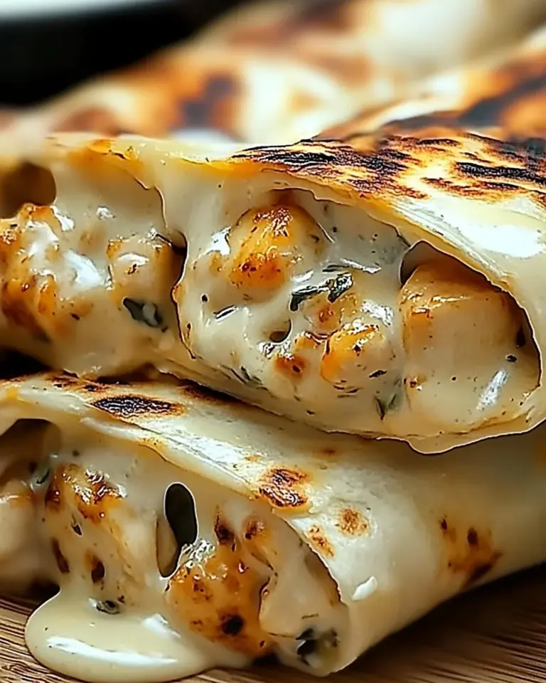 Cheesy Garlic Chicken Wraps