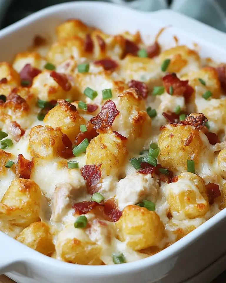Chicken Bacon Ranch Tater Tot Casserole