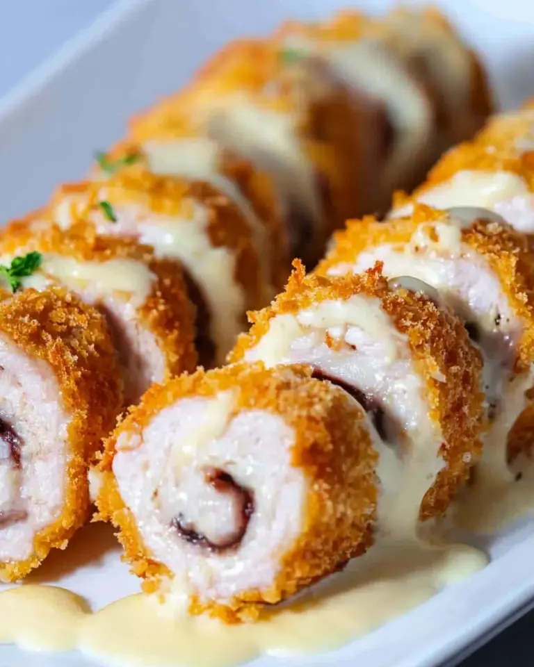 Chicken Cordon Bleu with Cheese Sauce