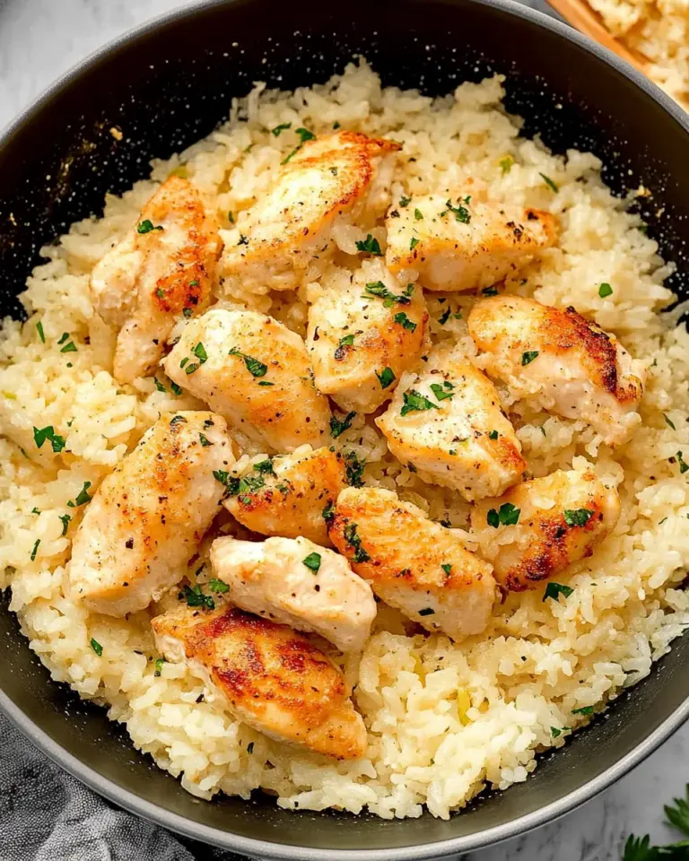 Chicken Scampi with Garlic Parmesan Rice