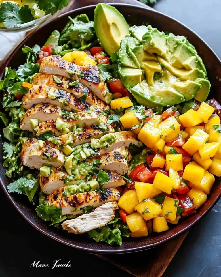Cilantro Lime Chicken Salad with Mango Avocado Salsa