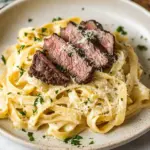 Creamy Garlic Parmesan Steak Pasta