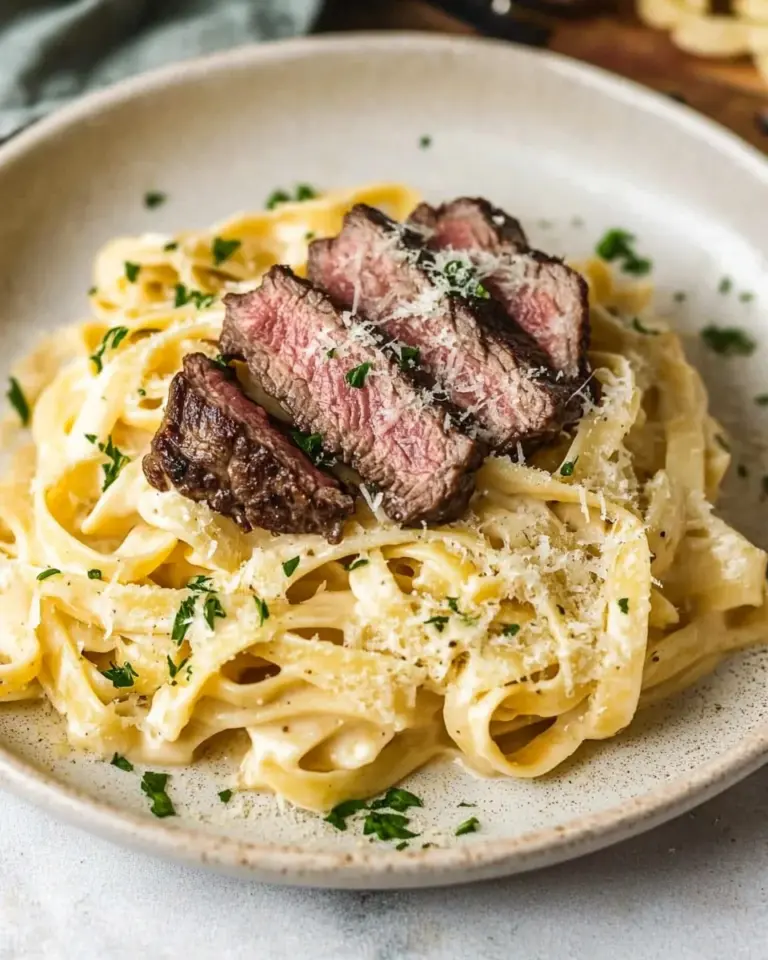 Creamy Garlic Parmesan Steak Pasta