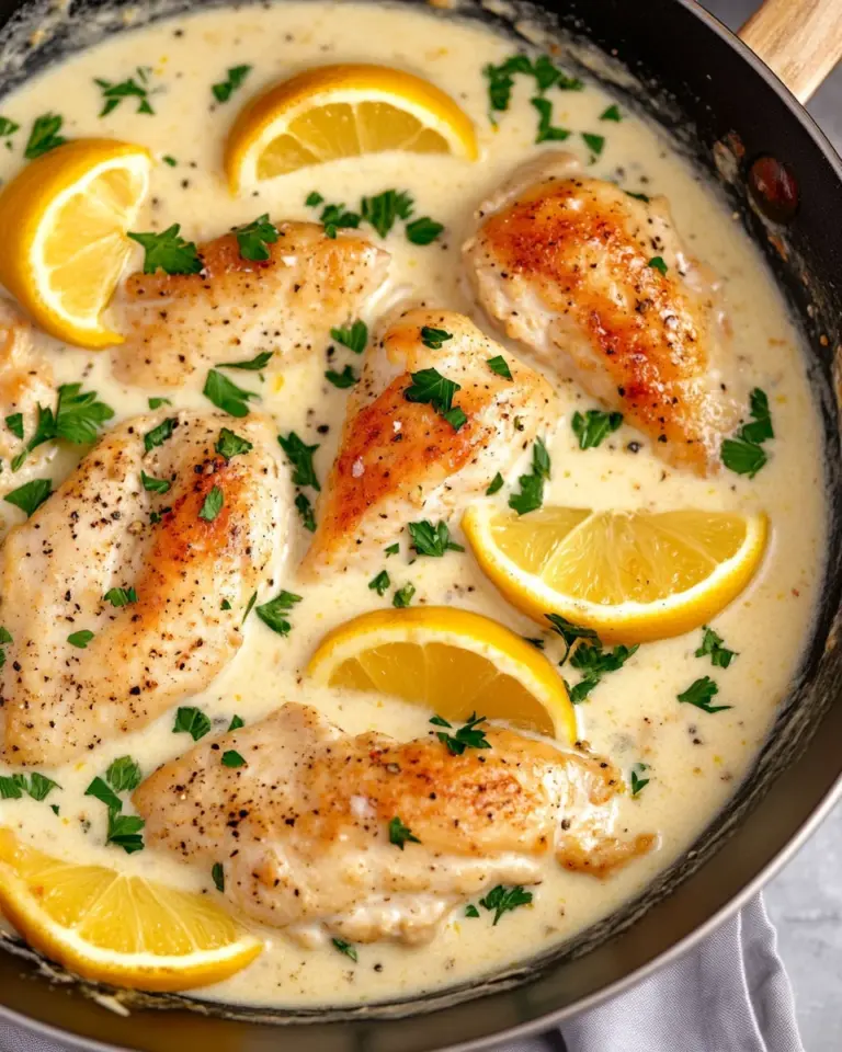 Creamy Lemon Pepper Skillet Chicken