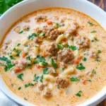 Creamy Parmesan Italian Sausage Ditalini Soup