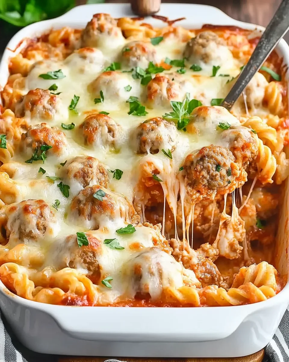 Dump and Bake Meatball Casserole