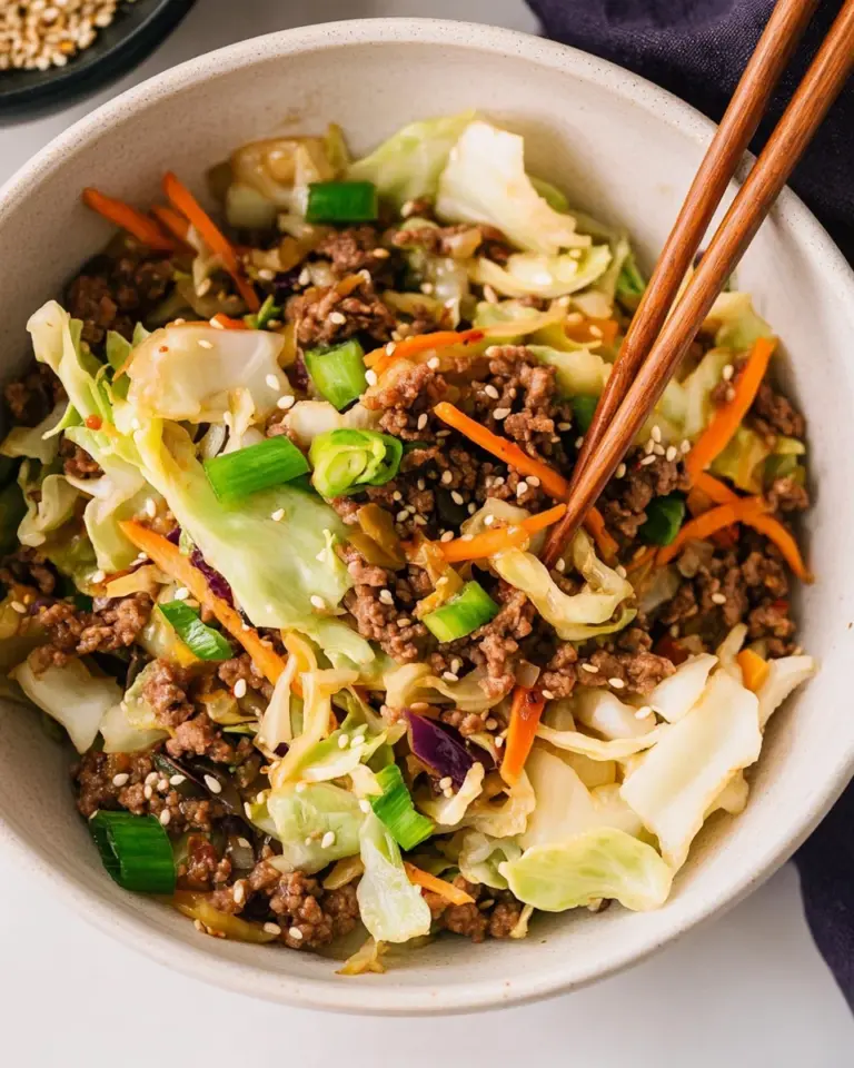 Easy Asian Ground Beef and Cabbage Stir Fry