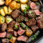 Garlic Butter Steak Bites and Potatoes