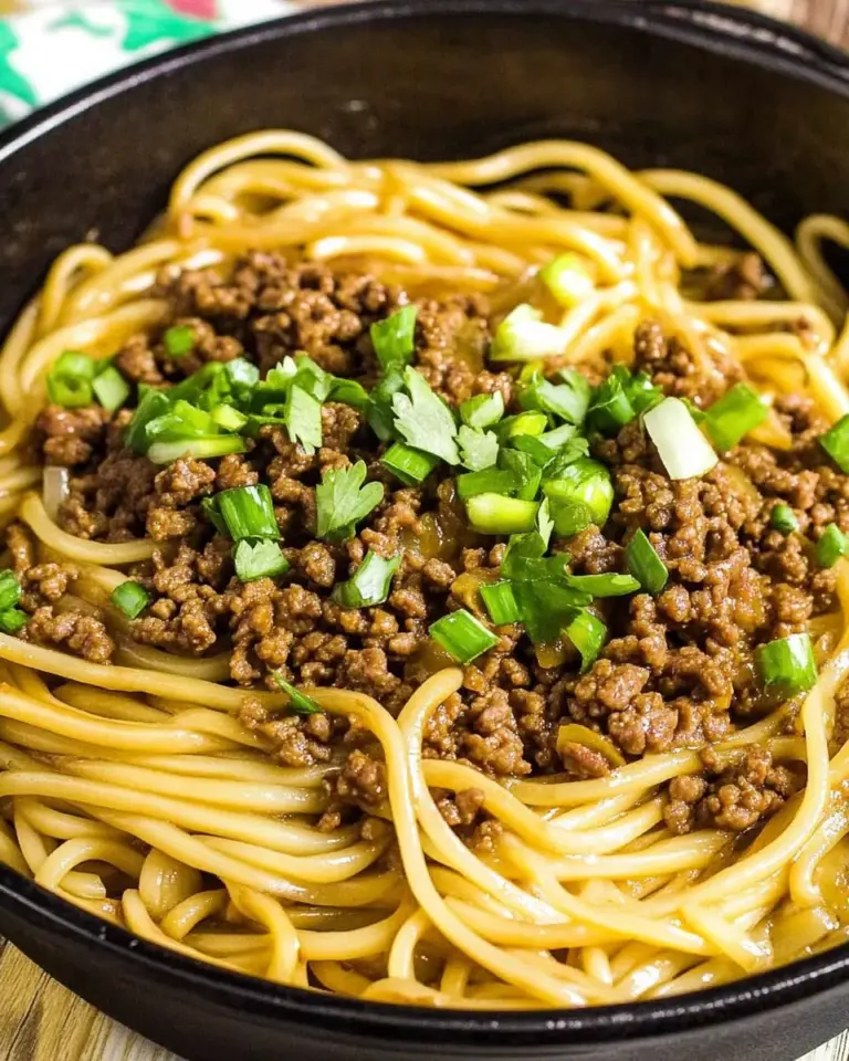 Ground Beef Mongolian Noodles
