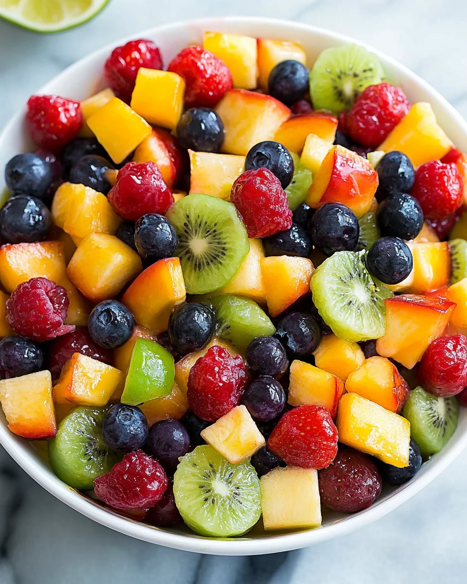 Honey Lime Rainbow Fruit Salad 22 Honey