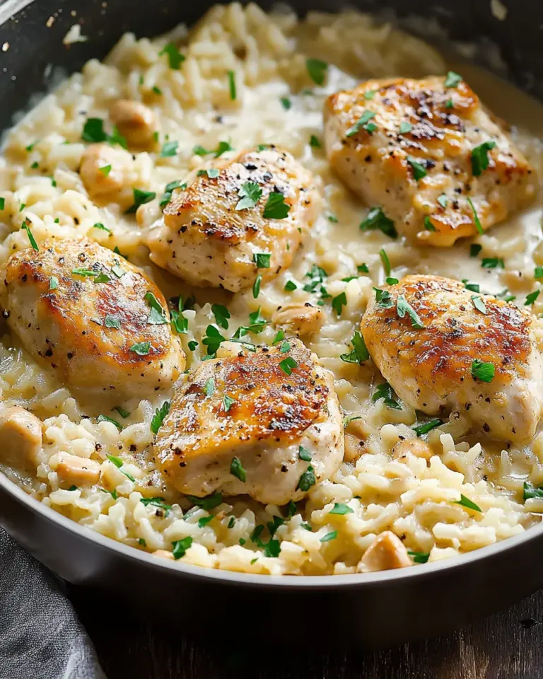 One-Pan Creamy Parmesan Chicken & Rice