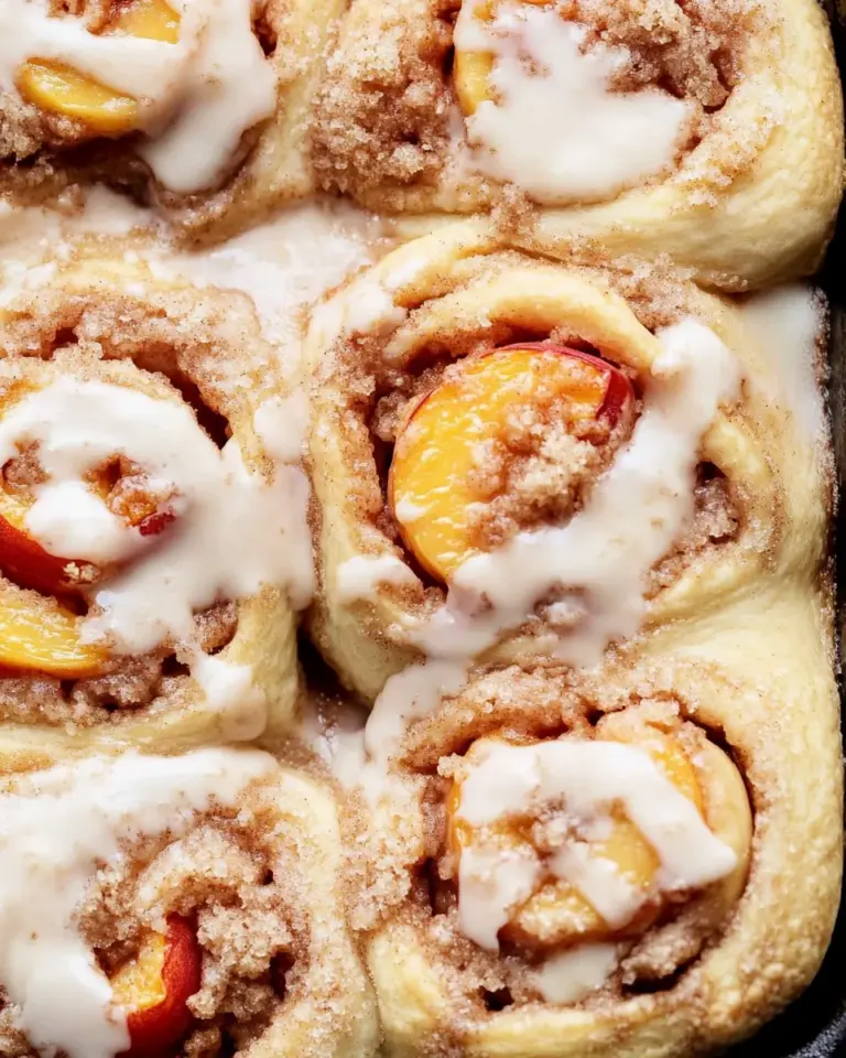 Peach Cobbler Cinnamon Rolls