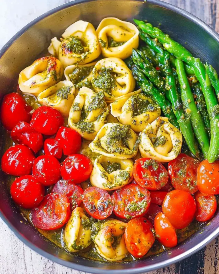 Pesto Chicken Tortellini and Veggies