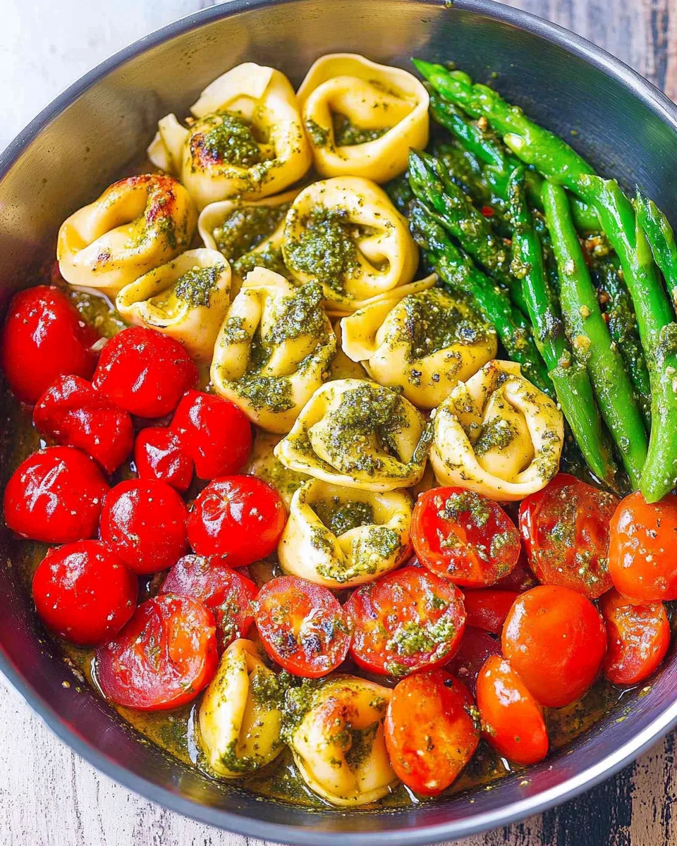Pesto Chicken Tortellini and Veggies