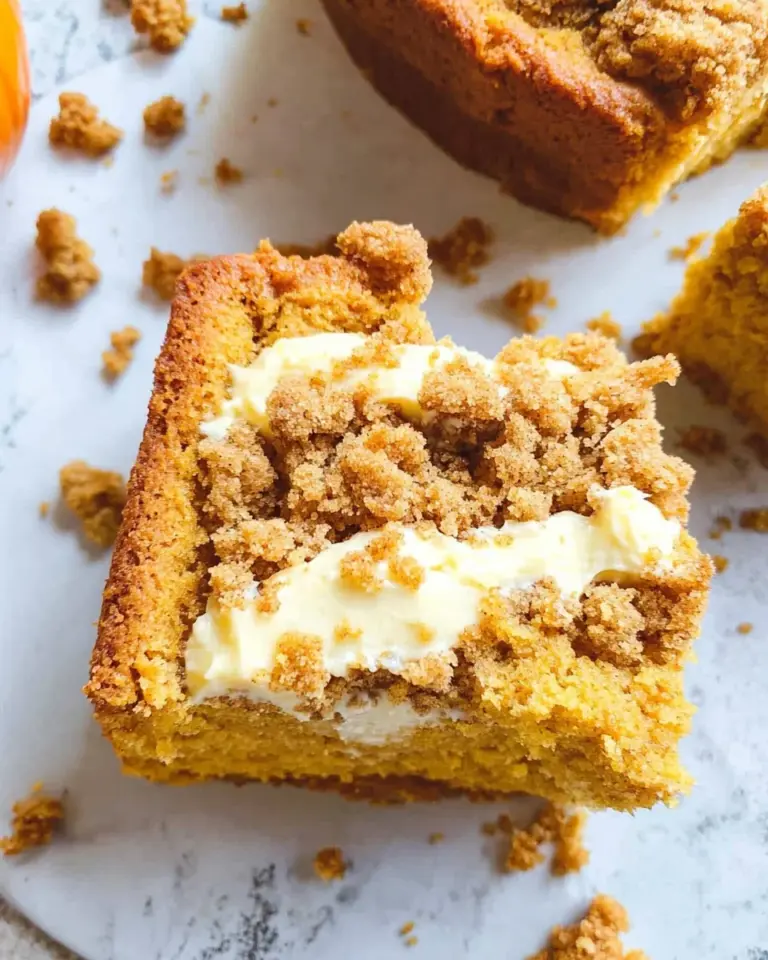 Pumpkin Crumb Cake with Cream Cheese Filling