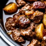 Slow Cooker Garlic Butter Beef Bites & Potatoes