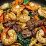 Steak & Shrimp Stir-Fried Noodles