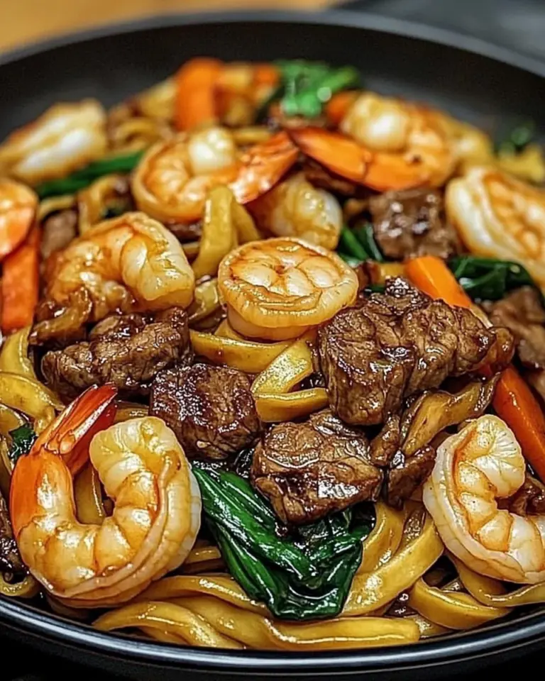 Steak & Shrimp Stir-Fried Noodles