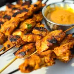 Thai Chicken Satay with Spicy Peanut Dipping Sauce