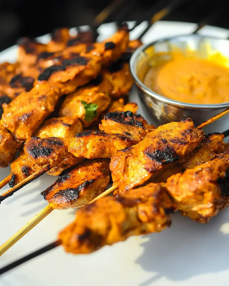 Thai Chicken Satay with Spicy Peanut Dipping Sauce
