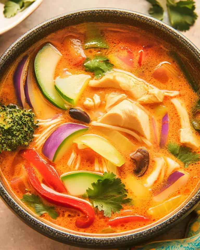 Thai Coconut Curry Chicken Soup