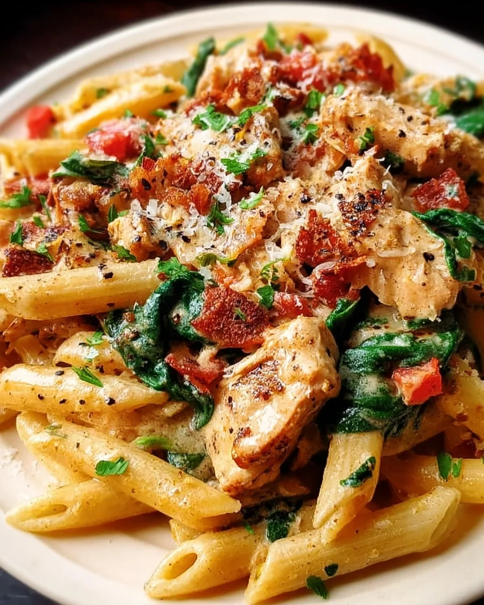 Home 4 Creamy Chicken Pasta with Bacon