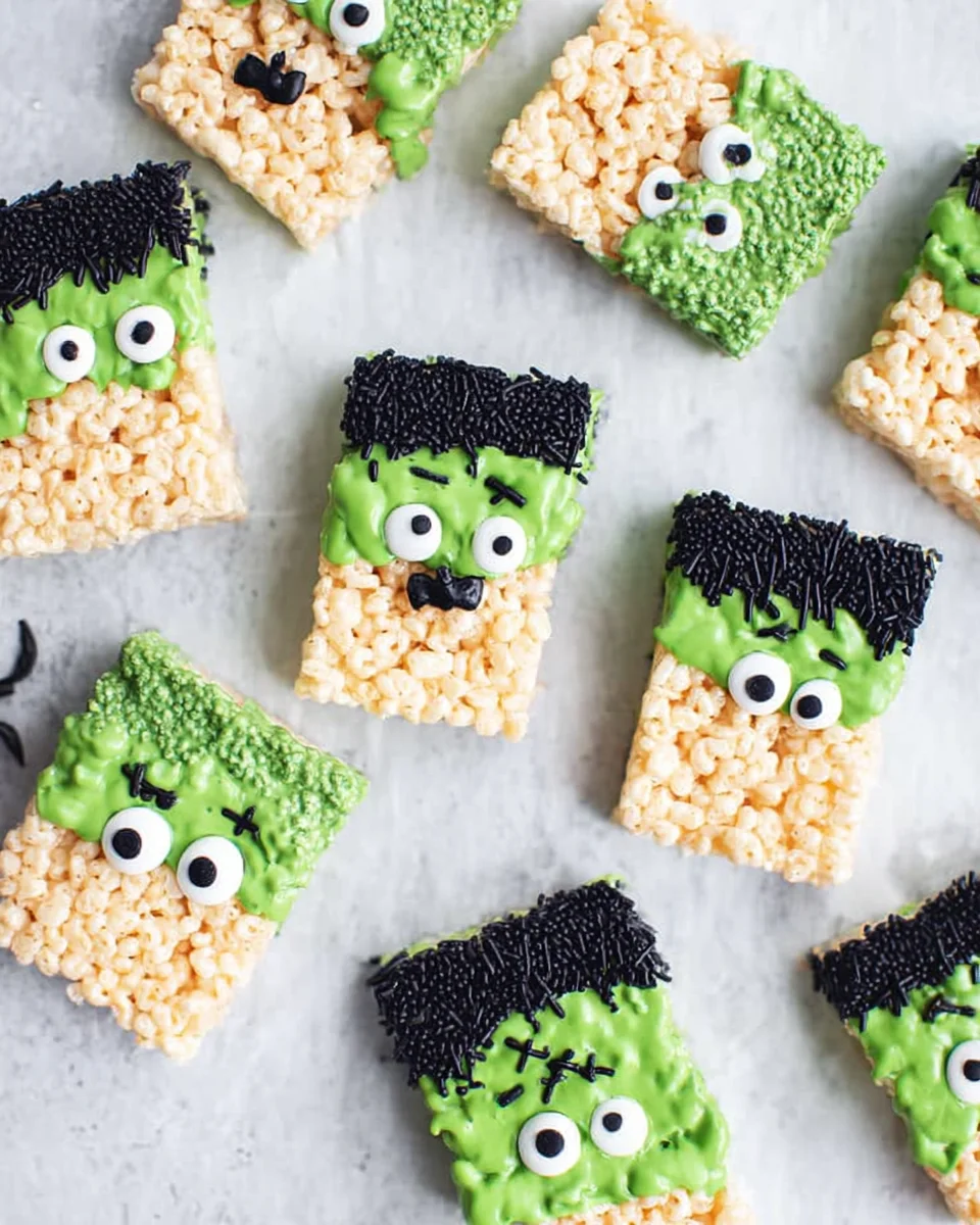 Frankenstein Halloween Rice Krispie Treats