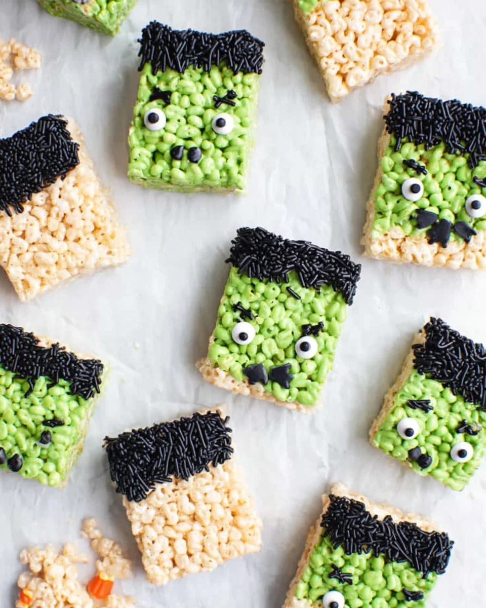 Frankenstein Halloween Rice Krispie Treats 20 Frankenstein