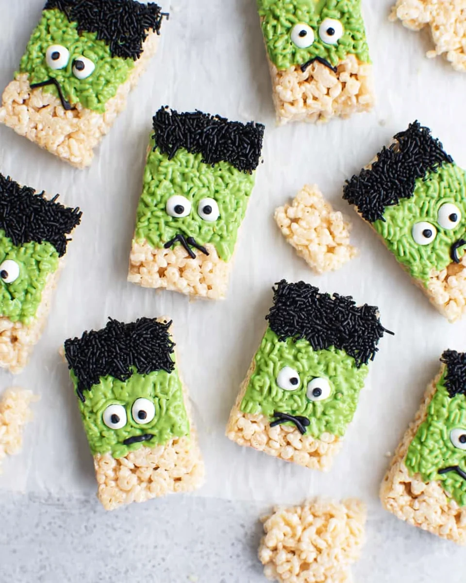 Frankenstein Halloween Rice Krispie Treats 21 Frankenstein