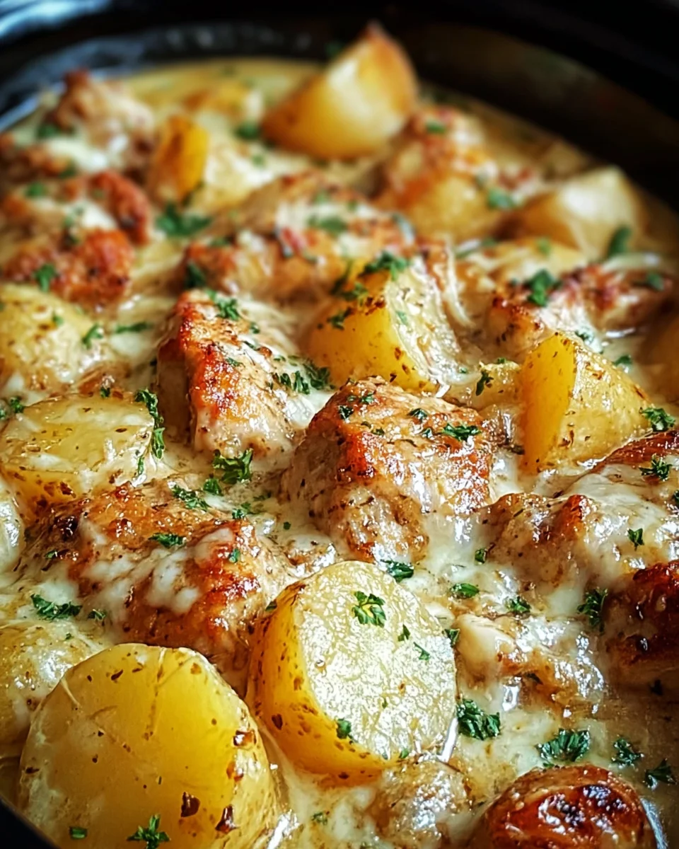 Home 9 Garlic Parmesan Crockpot Chicken and Potatoes