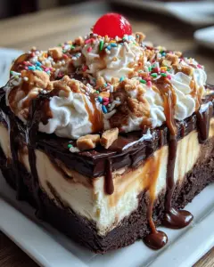 Hot Fudge Sundae Brownie Cheesecake