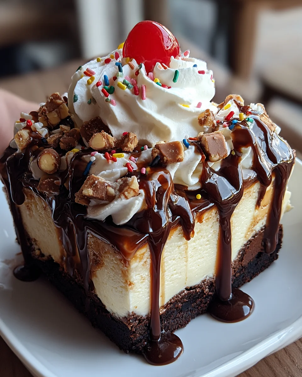 Hot Fudge Sundae Brownie Cheesecake 32 Hot