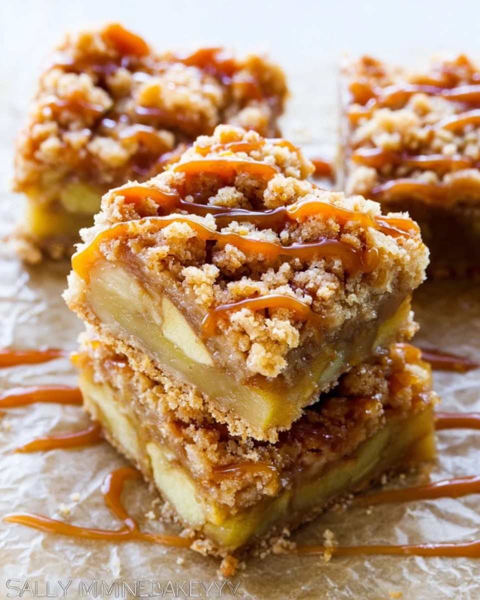 Salted Caramel Apple Crumble Bars Fall Treat