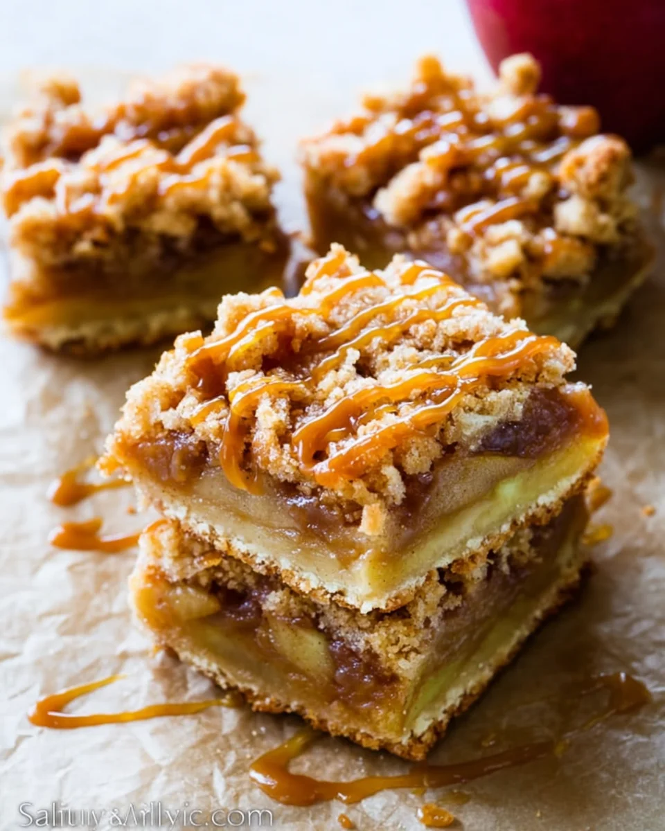 Salted Caramel Apple Crumble Bars Fall Treat 21 Salted